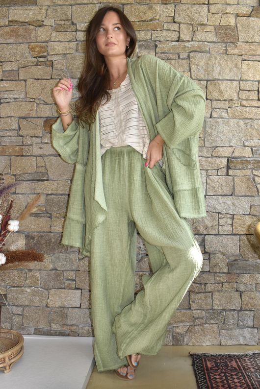 Rustic Nature Bubble Cotton Waterfall Jacket Washed Lawn